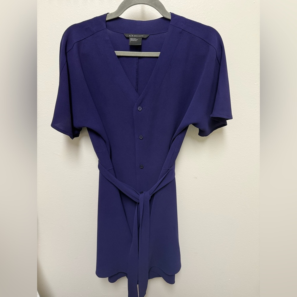 Armani Exchange Deep Blue Button-Up Dress